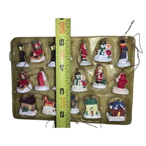 Victorian Mini Christmas Tree Polystone Ornaments Set of 18 Open Package - Picture 8 of 10